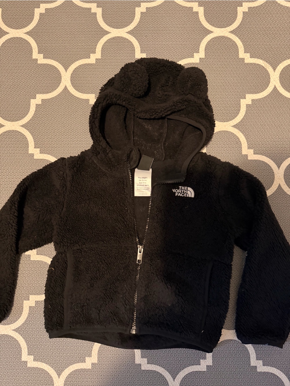 The North Face Kids Black Sherpa Hoodie with Ear Hood